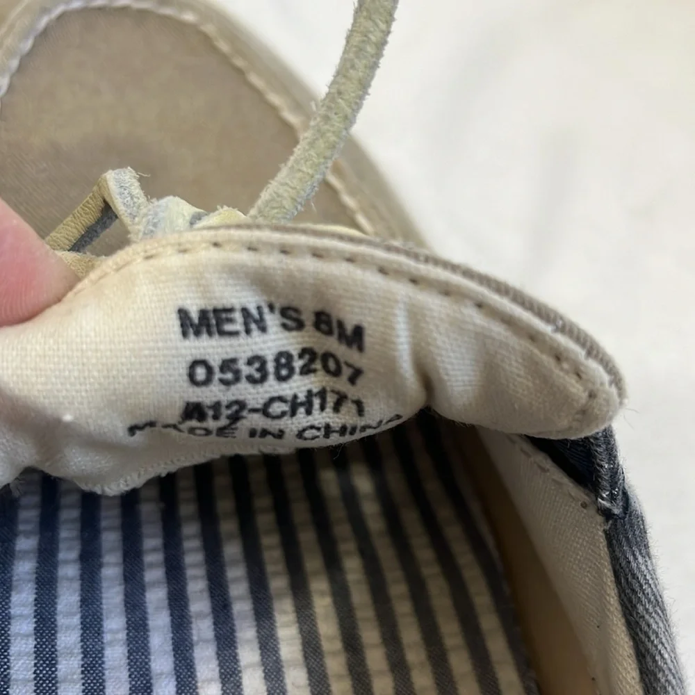 Sperry Men’s Canvas Slip On Boat Shoes Size 8